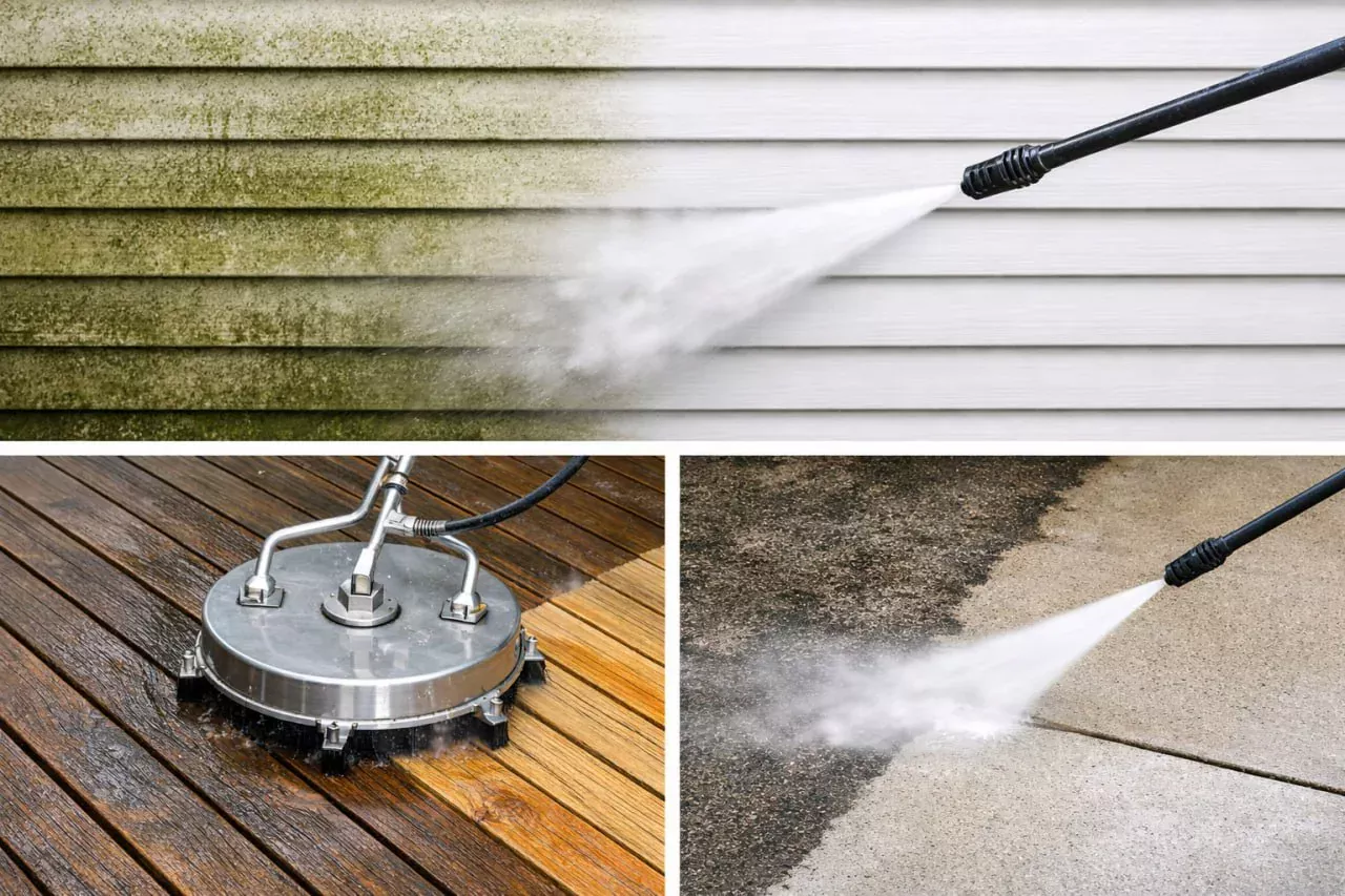 Pressure washing exterior cleaning